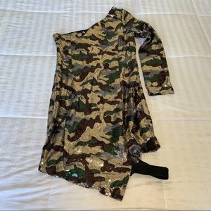 GUESS Camo Sequin Dress